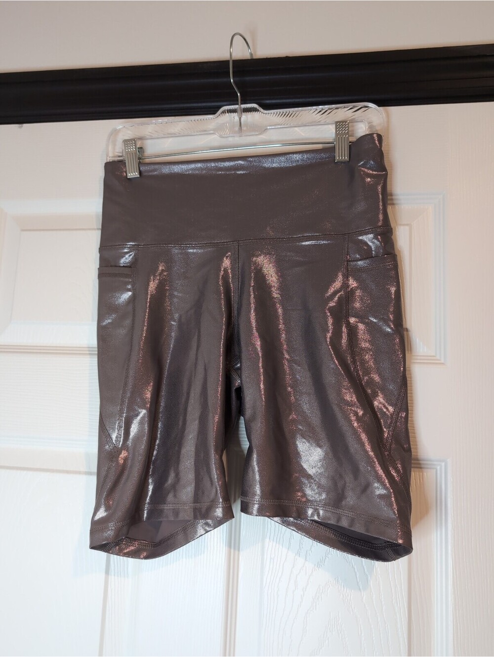 Large shiny chrome old navy bike shorts